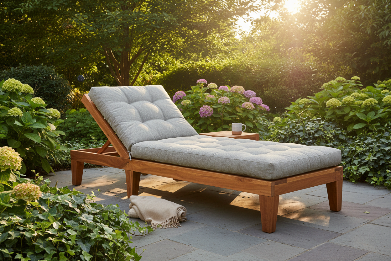 Acacia Wood Outdoor Lounge Chair